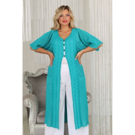 Cardigan female, size 54, green color-12