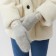 Women's mittens MIST with rabbit wool, rr 22 cm, col. grey