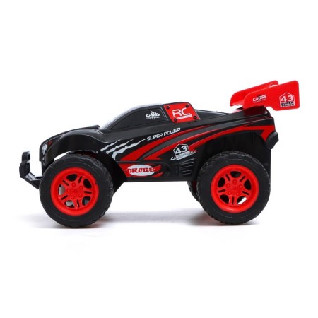 A radio -controlled “researcher” jeep works on batteries, red color-1