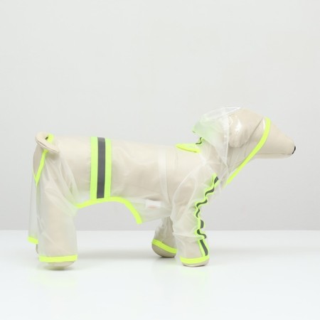 Commentary raincoat for dogs, rr m (ds 30, og 42 cm, weight 5-8 kg), transparent-yellow-2
