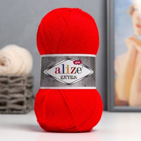 Extra yarn 100% acrylic 220m/100g (56 red)
