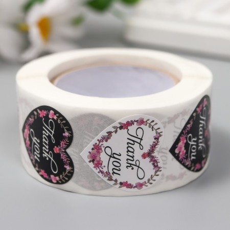 Stick Paper "Flower Heart" d = 2.5 cm 500 pcs in a roll 3x6.5x6.5 cm-2