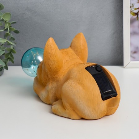 Souvenir Polystone Light "Bulldog and soap bubble" from the solar battery 12x11.5x26 cm-3