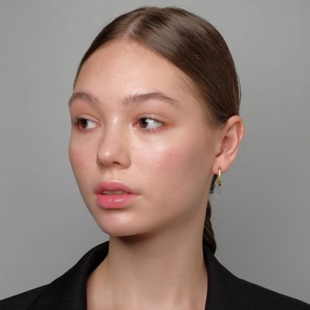 Earrings Metal "semicircle" closing, color yellow gold-3