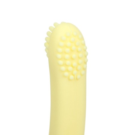 Silicone teething for teeth "Swan", brush, on suction cup, yellow color, crumb I-6