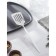 Stainless steel blade perforated Magistro "Grace", length 27 cm, handle color white, silver head color