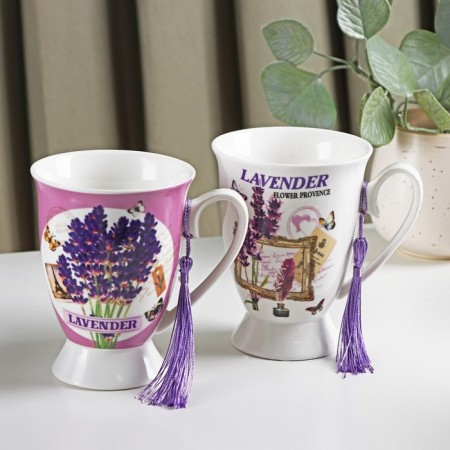 Ceramic lavender mug, 320 ml, color mix-3