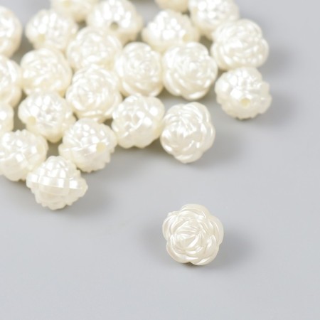 Beads for creativity Plastic "Pester Pearls" White Set 25 pcs 1.2x1.2x1.2 cm