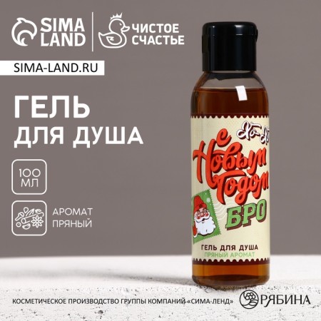 Shower gel “Happy New Year, bro!”, 100 ml, spicy aroma, pure happiness