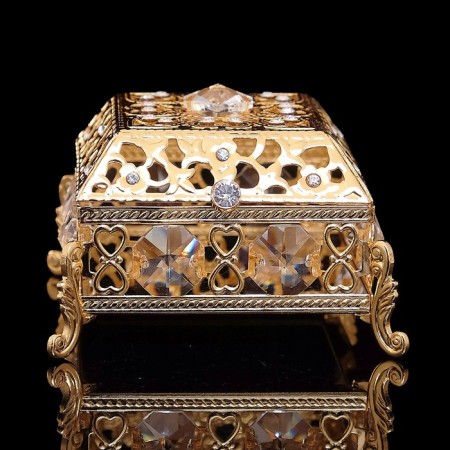 Casket "Grace", with a mirror, 5.8 × 5.8 × 4.4 cm, with crystals-1