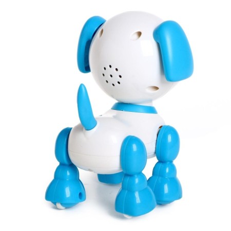 Robot dog “Peteum” IQ BOT, interactive: with sound recording, reacts to claps, sound, light, batteries, purple-2
