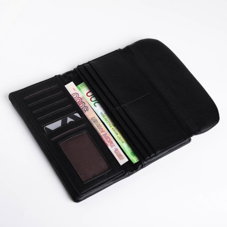 Women's wallet on a magnet, black color-4