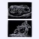 A set of engravings A5 “Car and motorcycle” 2 pcs., With the metallic effect “Silver”