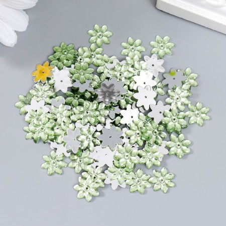 Decor for creativity Plastic 1 Puncture "Rhinestones. Light Greens" nr 100 pcs 1.3x1.3 cm 74290-2