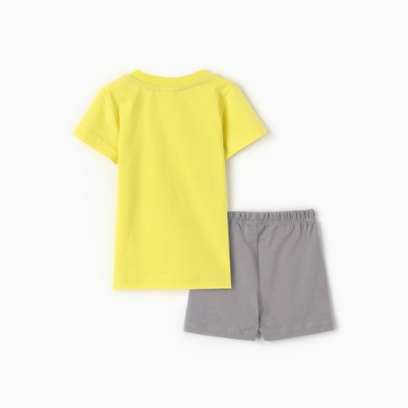 A set for a boy (T -shirt/shorts), yellow/gray color, height 74 cm-4