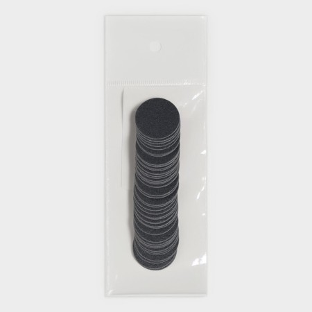 Smooth file for a disk, abrasiveness 180, d2.5 cm, packing 50 pcs, black color-10