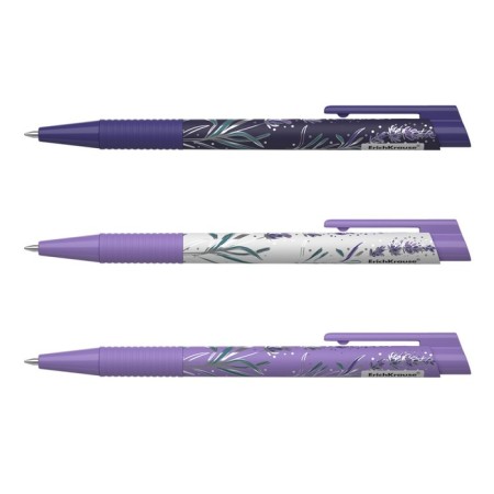 Handle Automatic Erichkrause Lavender Matic & Grip, rubber emphasis, node 0.7 mm, blue ink, letter line 1,200 meters, mix-1