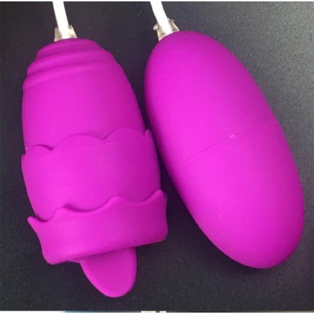 Vibroyaisa Oka-hips, with nozzles for nipples and clitoris, 12 modes, USB, silicone, purple-6
