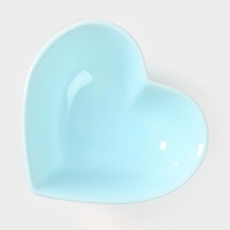 Ceramic Daramic Salamic "Heart", 130 ml, 12.5 × 11.5 cm, blue color-2