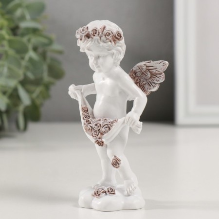 Souvenir Polystone "Angel with rose petals" Coffee wreath 6.5x4x10.5 cm-3