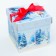 New Year. Gift box New Year's box lid is a “dream” with a satin ribbon 17 x 17 x 17 cm.