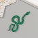 Decor "Green Snake" Foam Glitter, 7 cm (set 6 pcs)