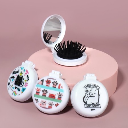 The comb is massage, folding, with a mirror, D = 6.5 cm, Mix drawing-4