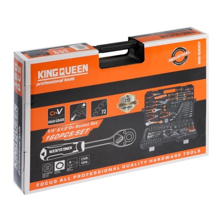 Set of instruments universal Kingqueen Wib-90003, 72 tooth, 1/2 1/4 ", 160 items-3
