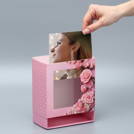 Gift-bearing box folding, packaging, “delicate roses”, 14 x 14 x 8 cm-1