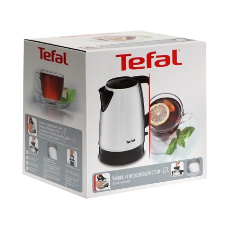 Electric kettle Tefal Ki150d30, metal, 1.7 l, 2400 watts, silver-black-6