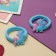 Hair gum "Melody" (set 2 pcs) unicorn, 4 cm, blue