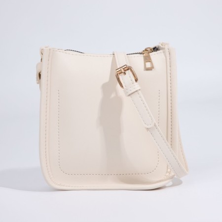 Bag Cross-Bodi with a zipper, white color