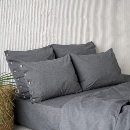 A set of pillowcases "Boyle", size 70x70 cm, dark gray color, 2 pcs