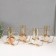 Summary metal, glass for 2 candles "hexagons" white with gold 15.5x26.5x10.5 cm