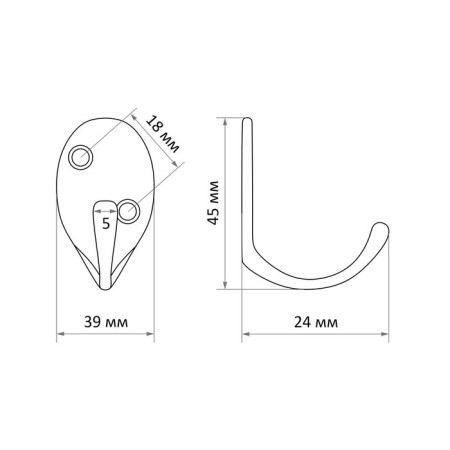 Hook furniture tundra TKO004, one -rod, gold, 10 pcs-4