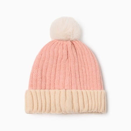 Children's hat minku, pink color, rr 46-48-2