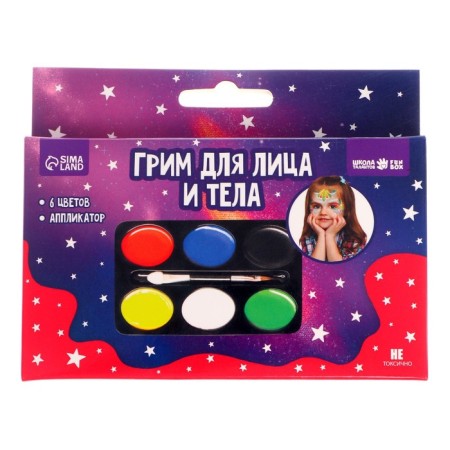 Face and body paints: 6 colors + applicator-2