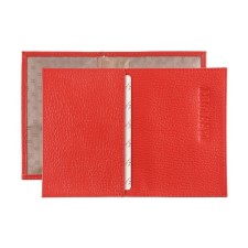 Cover for a passport with a pocket, the color is red