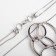 Pendant "chain" melancholy, plexus circles and ovals, color silver, 60 cm