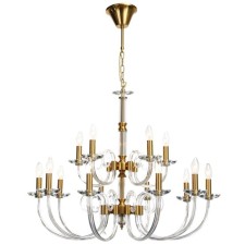 Люстра подвесная хрустальная Glass 15xE14 40Вт, размер 85x85x79-115 см, цвет бронза