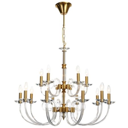 Crystal Crystal Chandelier Glass 15XE14 40W, size 85x85x79-115 cm, bronze color