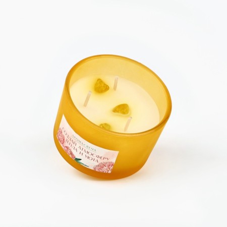 Aromatic candle with natural stones "Create an atmosphere": flowers, 5 x 7.5 cm.-4
