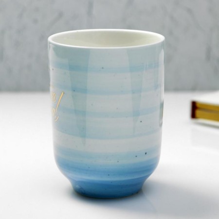 Ceramic mug “Your smile is beautiful”, 300 ml, blue color-1
