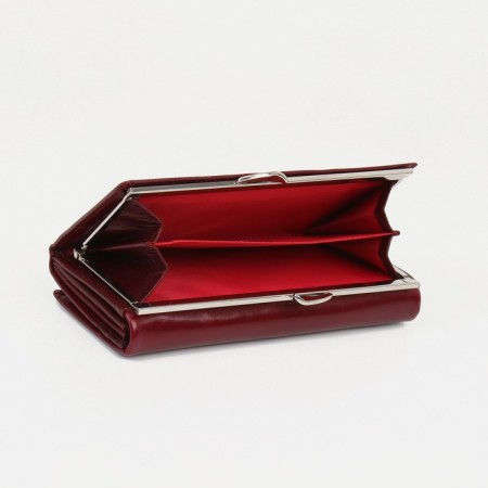 Women's wallet on magnets, burgundy color-2