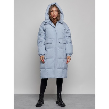 Coat insulated winter female, size 50, blue color-4