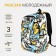 School backpack of textiles on a zipper, 3 pockets, yellow/multi -colored color