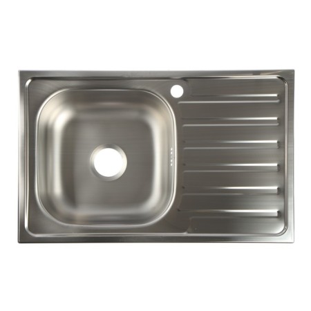Kitchen sink "Vladiks", cut, with a siphon, 76x48 cm, left, stainless steel 0.6 mm