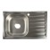Kitchen sink "Vladiks", cut, with a siphon, 76x48 cm, left, stainless steel 0.6 mm