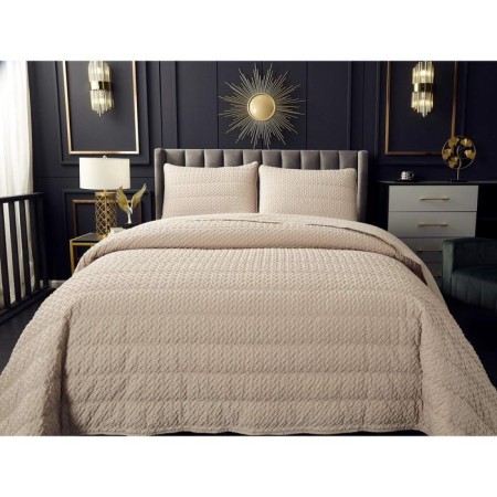 A set with a bedspread "Irma", size 160x220 cm, 50x70 cm, beige color-6