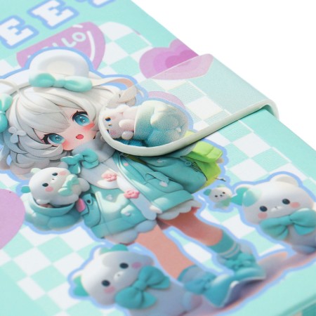 Notebook Gift Book 96l, line, with a knife, cut with a pattern of the cover, anime (12.9x9cm) 10539-4